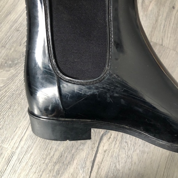Joe Fresh Black Rubber Ankle Women's Rain Boots - Picture 8 of 12